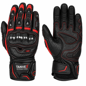 Guantes de Motociclismo de Cuero, Transpirables, Antideslizantes, Impermeables, Compatibles con Pantallas Táctiles, Unisex - Product Image 1