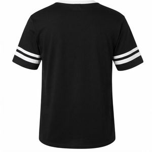 <b>Women</b> <b>V</b> <b>Neck</b> Jersey <b>Shirt</b> With Striped Sleeves Casual Sports Style Top Fashion Letter Graphic Baseball Jersey Loose Fit Apparel - Product Image 2
