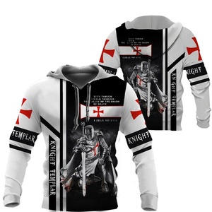 Sudadera con Capucha de Invierno para Hombre, Estilo Armadura de Caballero, Diseño 3D, Tejido Liso Teñido, 100% Algodón, Felpa Ecológica, Informal y Moderna - Product Image 1