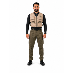 Gilet utilitaire court en polyester et élasthanne pour homme, idéal pour les sports de plein air, avec étiquette OEM personnalisée, style streetwear européen pour la pêche - Product Image 1