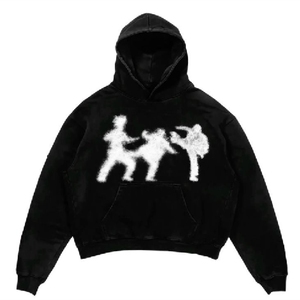 <b>Pink</b> Unisex Hooded Zipper Sweatshirt Screen Print Fleece Casual Autumn Wear Regular <b>Hoodie</b> - Product Image 6