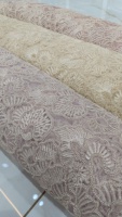 Tissu en polyester de 100% de meilleure qualité avec perles de travail manuel importées Matériau de couture de qualité supérieure