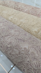 Tissu en polyester de 100% de meilleure qualité avec perles de travail manuel importées Matériau de couture de qualité supérieure - Product Image 4