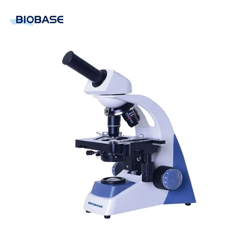 Biobase - Microscópio biológico biológico de cabeça monocular econômica modelo BME-500D, ocular de campo largo, microscópio de dupla camada