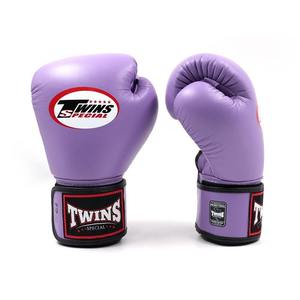 Gants de boxe Muay Thai en cuir de vachette couleur violet clair, fermeture auto-agrippante, légers, pour sparring - Product Image 2