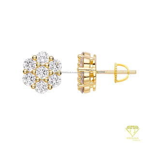 Pendientes de Plata de Ley 925 con Moissanita Brillante y Diseño Floral, Joyería Elegante para Mujer - Product Image 6