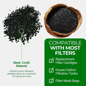 Carbón Activado Granular de Cáscara de Coco 6x12 Mesh CTC Valor de Yodo 50 1000 mg por gramo Medio Filtrante para Agua Subterránea Compradores en Todo el Mundo - Product Image 1