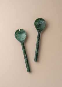 Ensemble de cuillères de service modernes en résine, manche long, finition miroir, légères, épaisseur 5 mm, écologiques, compatibles lave-vaisselle, design durable - Product Image 2
