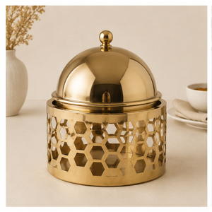Juego de ollas con aislamiento de nido de abeja dorado a precio de fábrica, calentador de alimentos de acero inoxidable con tapa de cúpula para restaurantes y catering - Product Image 3