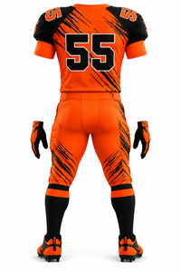 Uniforme de Fútbol Americano Personalizado Naranja y Negro, Pantalones Acolchados, Guantes, Calcetines, Zapatos, Ropa Deportiva de Equipo, Fabricante Mayorista 100% - Product Image 2