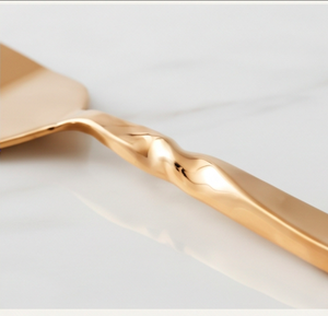 Spatule à gâteau en acier inoxydable doré avec poignée torsadée, pelle à tarte réutilisable, outil à pâtisserie et dessert pour les fêtes - Product Image 2