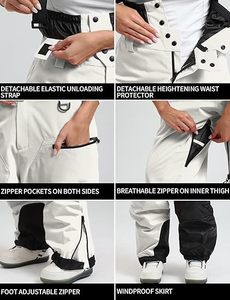 Nuevos pantalones de esquí para hombre, gruesos y cálidos para invierno, overoles de esquí cortavientos, pantalones de snowboard, ropa de nieve holgada para exteriores, pantalón impermeable. - Product Image 4