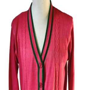 Cárdigans Unisex con Cuello en V en Rosa y Verde, Suéteres Tejidos de Manga Larga, Ropa Casual de Invierno, Cierre de Botones Acrílicos, para Hermandades y Fraternidades - Product Image 5