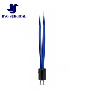 Pince bipolaire de bijoutier 4 pouces droite, pointes fines antiadhésives de 0,4 mm, manche plat isolé, instrument chirurgical réutilisable - Product Image 5