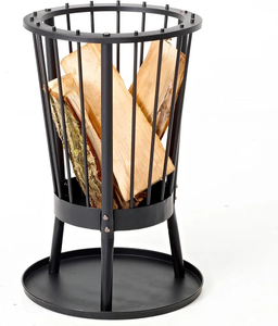 Brasero de Metal para Jardín, Diseño Moderno, para Barbacoa, Patio, Calefacción Exterior, Diseño Premium, Fácil de Usar, con Recubrimiento Negro - Product Image 5