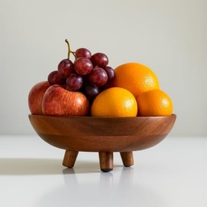 Frutero de madera de Sheesham con base de pedestal de 23 cm |   Artesanía al por Mayor - Product Image 2