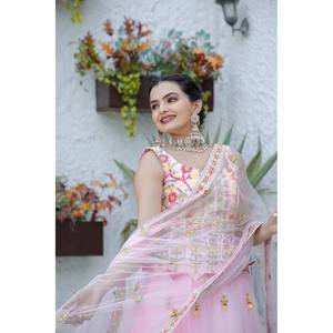 ชุดราตรีสวย-ชุดปาร์ตี้สวม lehenga choli กับด้ายและ zari ทำงาน - Product Image 2