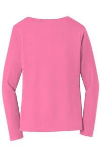 เสื้อยืดแขนยาวคอวีสีชมพู STELLAR ทรงปกติสำหรับผู้หญิง ผ้าฝ้าย 100% ใส่สบายๆ ในฤดูร้อน น้ำหนัก 240 กรัม - Product Image 5