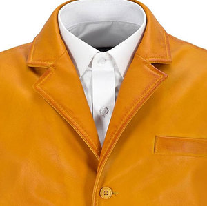 Gilet décontracté pour homme en cuir véritable, sans manches, à col rabattu, simple boutonnage – Couleur personnalisable, respirant et coupe-vent - Product Image 5