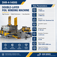 Machine à enrouler les bobines de transformateur à double couche CNC DHR-4-1400S en cuivre et aluminium pour transformateurs de type sec