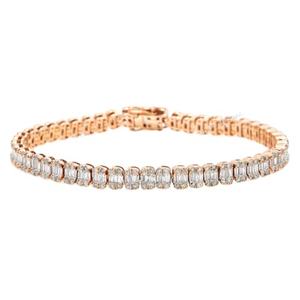 Pulsera de tenis de Plata de Ley 925, chapado en oro rosa, glamuroso Moissanite con diseño brillante, joyería de Hip Hop al por mayor - Product Image 1