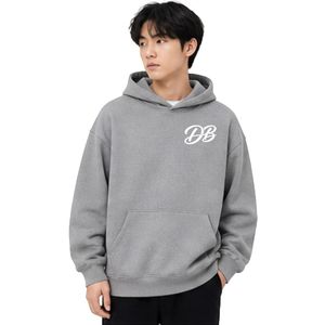 Sweat à capuche gris premium pour homme et femme, en molleton de coton doux, pull décontracté, streetwear - Product Image 4