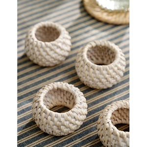 Custom Handmade Napkin Holder Ring Natural Rattan Design for <b>Table</b> Party Wedding Decoration At Wholesale Price - Product Image 1