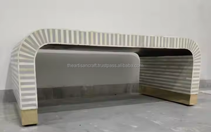 Table basse moderne en incrustation d'os, artisanat artisanal, personnalisable, durable, de haute qualité, design personnalisé, utilisation à domicile et à l'hôtel - Product Image 3