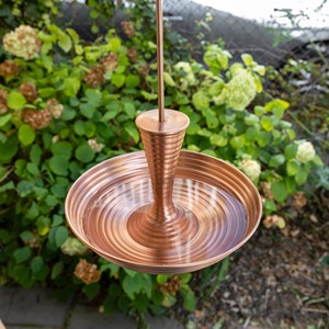 Copper Finish Hanging Bird Feeder Tray Weather Resistant Outdoor Wild Bird Seed Feeder For <b>Garden</b> Patio Yard Decor - Product Image 4