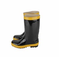 Bottes d'entraînement professionnelles pour pompiers, imperméables, en caoutchouc de sécurité, avec embout en acier, hautes, pour les exercices de lutte contre les incendies printemps/été