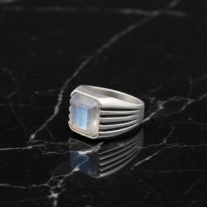 Rainbow Moonstone <b>Ring</b> 925 Sterling Silver Mens Handmade Gemstone Jewelry Statement <b>Ring</b> Gift For Him - Product Image 5