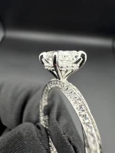 CONCEPTION Anillo de Moissanita de 2CT con Corte Princesa, Anillo Sorpresa de Diamante, Plata 925 Original, Estilo Moderno, Regalo para Enamorados, Cumpleaños - Product Image 3