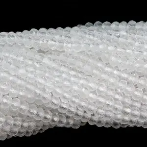 Fashionable High-Polished Crystal Quartz Beads Natural Faceted Rondelle Beads 2.5-3mm Handmade Gemstone Jewelry For Sale