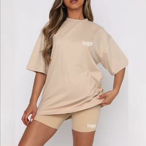 Ensemble de vêtements de sport d'été 2 pièces : haut à manches courtes et short de sport, ensemble short cycliste personnalisé pour femme - Product Image 2