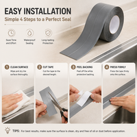Bande d'étanchéité d'angle en PVC gris 22 mm 5 m, ruban adhésif acrylique imperméable pour cuisine et salle de bain