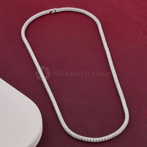 Collar de diamantes cultivados en laboratorio con corte redondo, diseño moderno en oro, para mujer, de proveedor indio: oro de 10Kt, 14Kt y 18Kt. - Product Image 3
