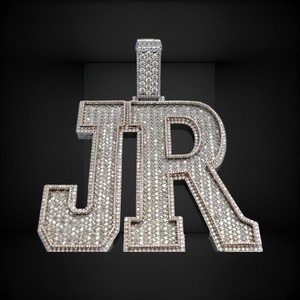 จี้เพชรโมอิสซาไนต์เงินแท้ 925 รูปตัวอักษร JR ดีไซน์แบบ Iced Out สไตล์ฮิปฮอป สร้อยคอพร้อมจี้ชื่อสั่งทำได้ - Product Image 4