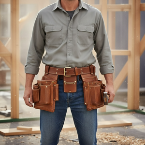 Ceinture à outils professionnelle en cuir robuste pour la construction, avec ceinture de taille personnalisée OEM durable, ceintures à outils en cuir de qualité supérieure à vendre - Product Image 6