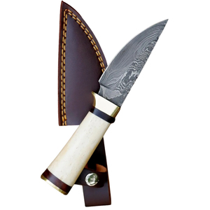 Cuchillo de Caza Damasco con Hoja de Acero Soldado con Patrón, Cuchillo de Campo para Exteriores con Mango de Madera para Venta al por Mayor y Suministro OEM - Product Image 3