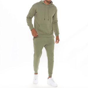 Ensemble de survêtement unisexe grande taille à capuche pour l'hiver, 2 pièces, style streetwear athlétique, manches longues, décontracté, écologique, 100% coton molletonné - Product Image 1