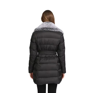 Veste matelassée imperméable de haute qualité avec doublure en fausse fourrure, fermeture éclair intégrale, capuche amovible, pour femme, hiver - Product Image 4