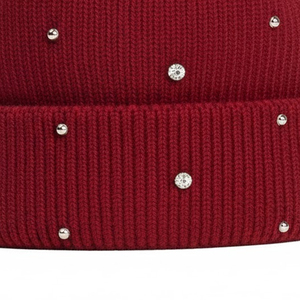 Bonnets d'hiver personnalisés de haute qualité avec logo en strass, faible MOQ, style strass, bonnets en laine. - Product Image 5