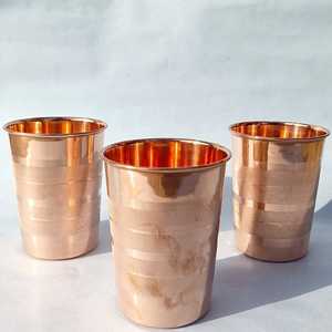World Craft Impex G2 100% Pure <b>Copper</b> Glass <b>Cups</b> 250ml Long Stem Classic Design for Holistic Health Yoga - Product Image 3