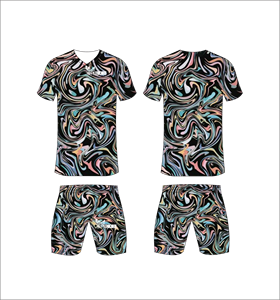 Unisex Sublimated <b>Psychedelic</b> Print T-Shirt and Shorts Set Quick Dry Polyester Summer Sportswear Adult Regular Fit - Product Image 3