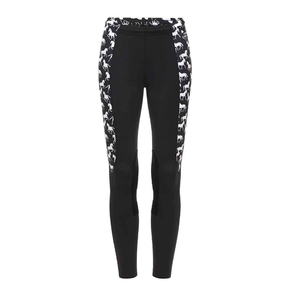 Pantalones de equitación con detalles metálicos en el logotipo para un look de alta costura en las arenas de competición, con estampado de caballos. - Product Image 1