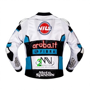Chaz Davies wsbk rucati แจ็กเก็ตหนังแท้สำหรับขี่มอเตอร์ไซค์แจ็คเก็ตชุดแข่งรถ - Product Image 2