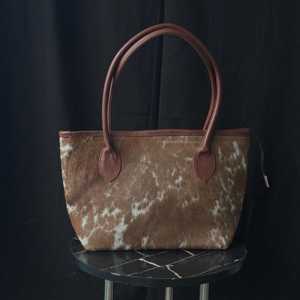 Leather Hair On Tote Bag Cowhide Handbag Women Shoulder <b>Purse</b> Designer Fashion <b>Large</b> Capacity Tote Bag LHTB-0083 - Product Image 1