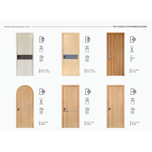Puertas Interiores de WPC con Acabado de Madera Moderna Dewoo, Diseño Impermeable de PVC para Apartamentos, Hoteles y Villas - Product Image 2