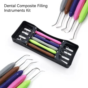 <b>Silicone</b> Handle 7pcs Dental Set Manual Power Source Kit Composite Filling Resin Spatulas CE Certified By Endopro Care - Product Image 5