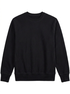 Sweat-shirt en polaire pour homme, col rond, pull-over uni, manches longues, décontracté, chaud pour l'hiver, en coton doux, OEM - Product Image 3
